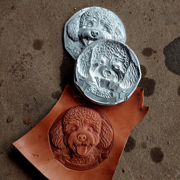 Leather Craft Shaping Mold,Poodle Design,Leather Embossed Mold,Veg Tanned Cowhide Cold Press Stamp Mold