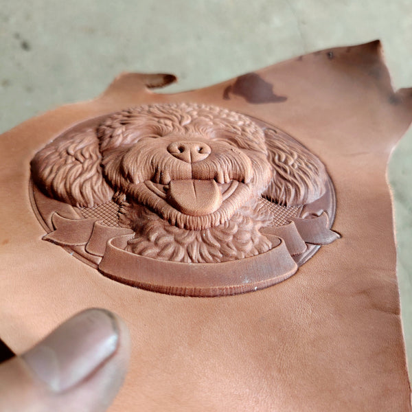 Leather Craft Shaping Mold,Poodle Design,Leather Embossed Mold,Veg Tanned Cowhide Cold Press Stamp Mold