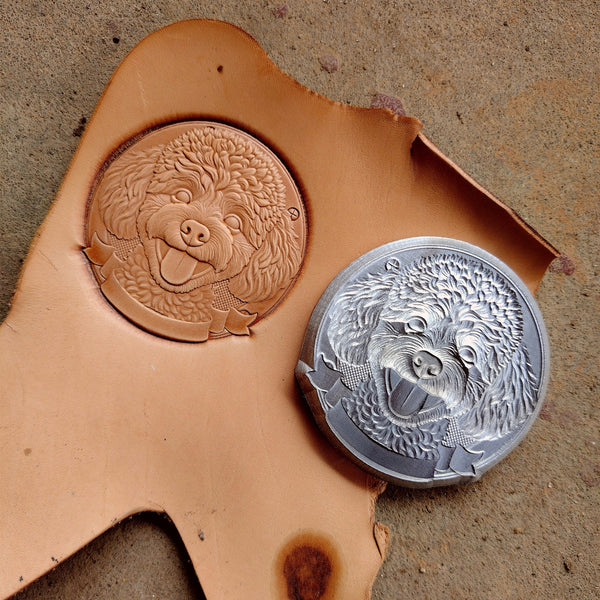 Leather Craft Shaping Mold,Poodle Design,Leather Embossed Mold,Veg Tanned Cowhide Cold Press Stamp Mold