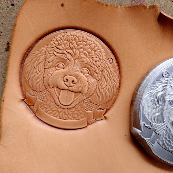 Leather Craft Shaping Mold,Poodle Design,Leather Embossed Mold,Veg Tanned Cowhide Cold Press Stamp Mold