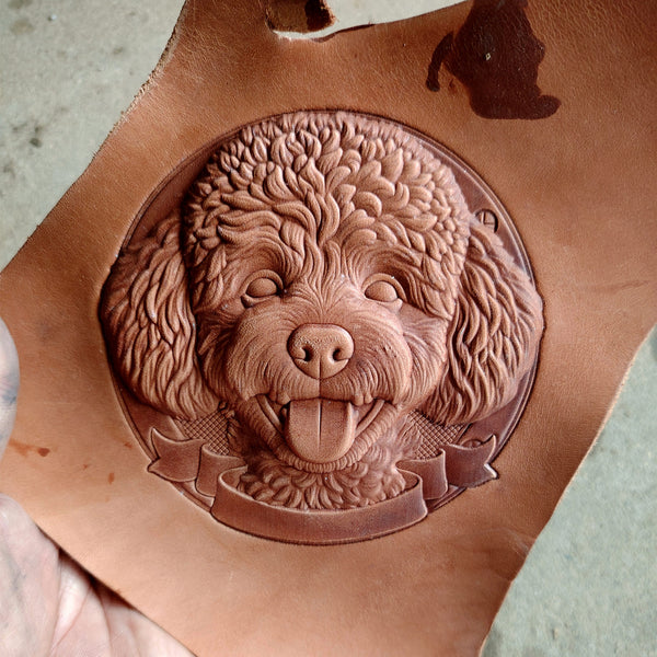 Leather Craft Shaping Mold,Poodle Design,Leather Embossed Mold,Veg Tanned Cowhide Cold Press Stamp Mold