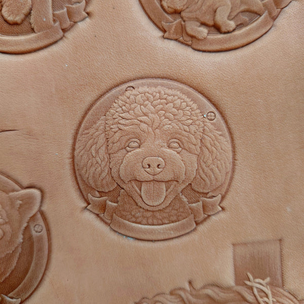 Leather Craft Shaping Mold,Poodle Design,Leather Embossed Mold,Veg Tanned Cowhide Cold Press Stamp Mold