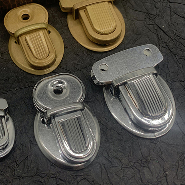 3 Size Brass Thumb Lock Handbag Tuck Lock,Brass&Silver Color Purse Press Button Lock