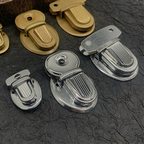 3 Size Brass Thumb Lock Handbag Tuck Lock,Brass&Silver Color Purse Press Button Lock