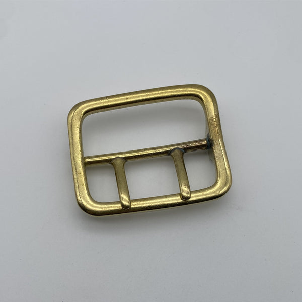 Sam Browne Double Pin Brass Buckle 50mm Leather Belt Buckle