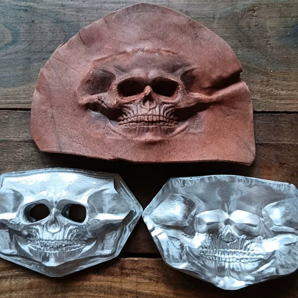 Veg Cowhide 3D Skull Mold Leather Shape Mold ,Veg Tanned Cowhide Cold Press Stamp Mold