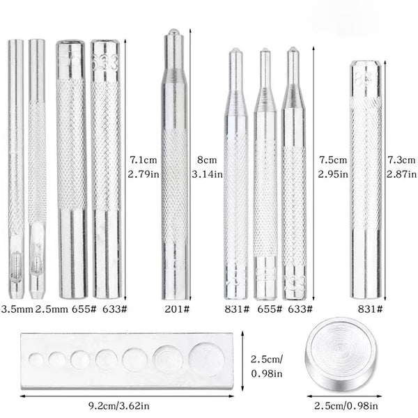 Snap Button Fasten Setting Tools Snap Buttons Hardware Hand Die Tool Set