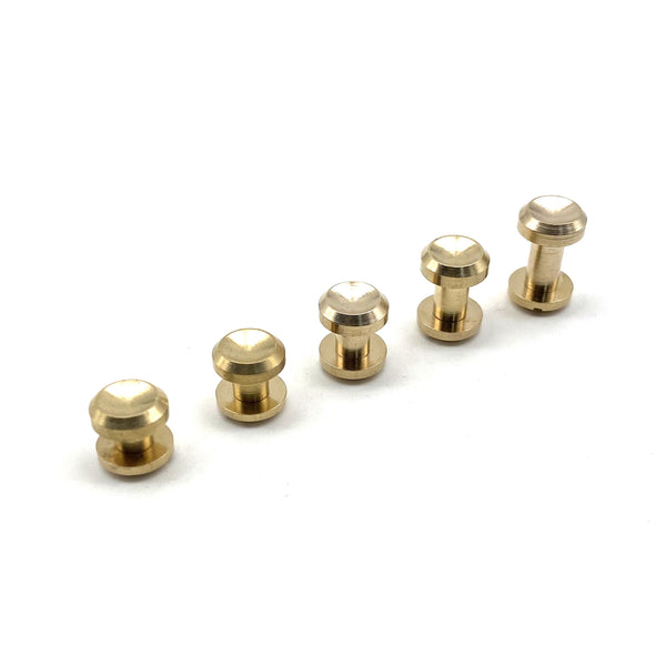 Brass Chicago Screw Button Concave Cap Leather Craft Rivets Purse Wallet Belt Fastener Studs 4/5/6/8/10mm
