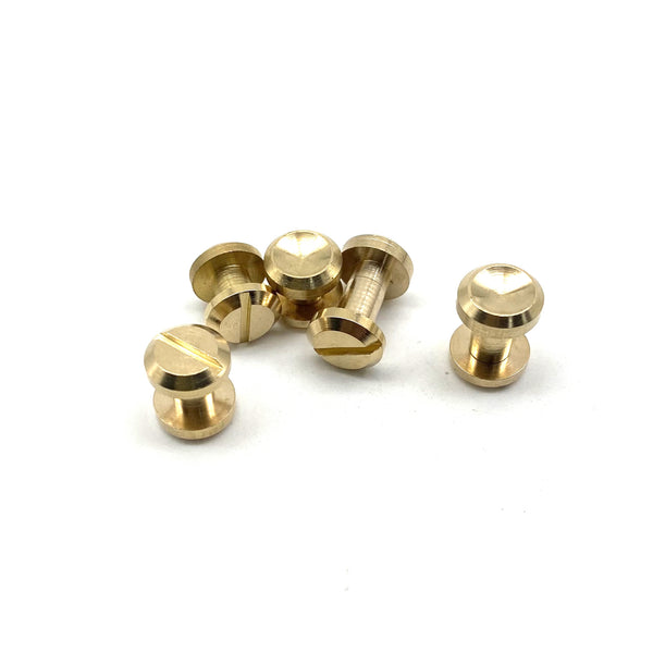 Brass Chicago Screw Button Concave Cap Leather Craft Rivets Purse Wallet Belt Fastener Studs 4/5/6/8/10mm