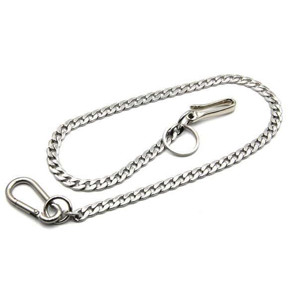 Stainless Wheat Chain Wallet Leather Belt Key Holder Keychain Stainless Steel Purse Chain Men's Gifts