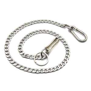 Stainless Wheat Chain Wallet Leather Belt Key Holder Keychain Stainless Steel Purse Chain Men's Gifts