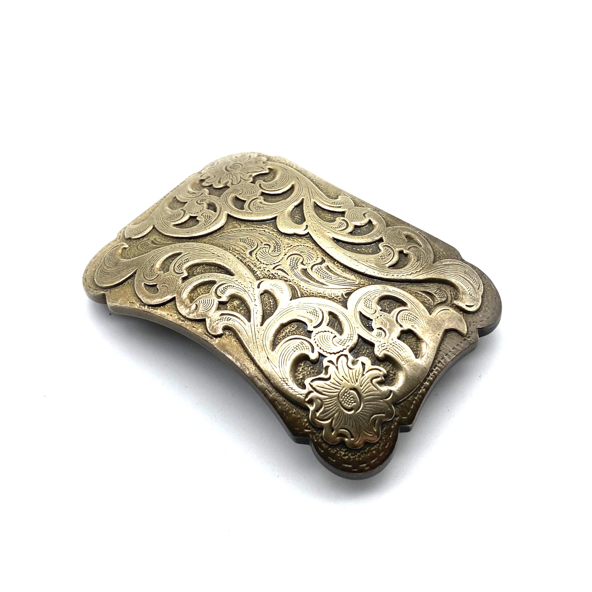 Brass Flower Buckle Leather Belt Fastener Closure,Carved Strap Buckle 1 1/2''