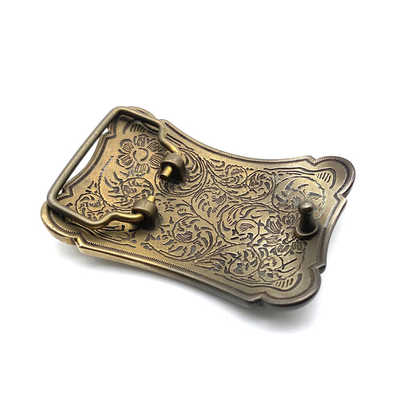 Brass Flower Buckle Leather Belt Fastener Closure,Carved Strap Buckle 1 1/2''