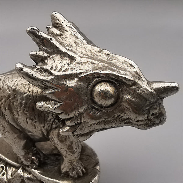 Brass Art Triceratops Sculpture Home&Office Decoration Figurine Desk Statue Ornaments