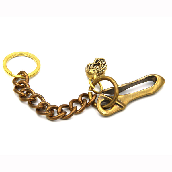 Biker Keychain Retro Key Holder Cowboy Brass Key Chain Man Street Wear Gifts
