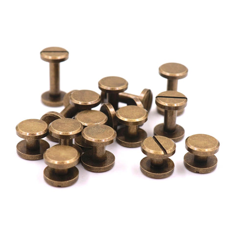 Bronze Chicago Screw Rivets Leather Fastener Rivets Brass Studs 4-15mm
