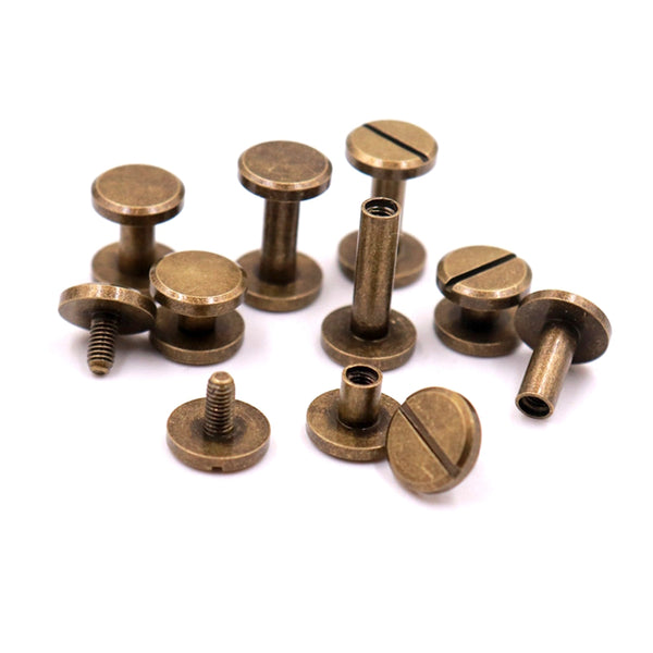 Bronze Chicago Screw Rivets Leather Fastener Rivets Brass Studs 4-15mm