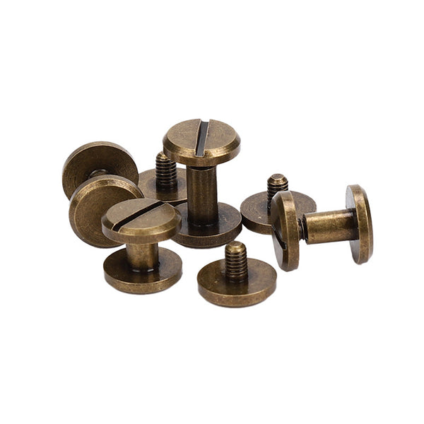 Bronze Chicago Screw Rivets Leather Fastener Rivets Brass Studs 4-15mm