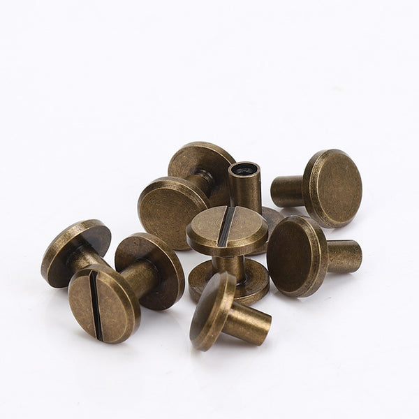 Bronze Chicago Screw Rivets Leather Fastener Rivets Brass Studs 4-15mm