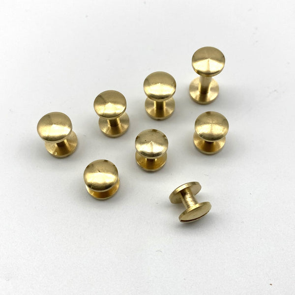 Arc Shape Brass Chicago Rivets 10x (4-15mm) Leather Craft Screw Post Button
