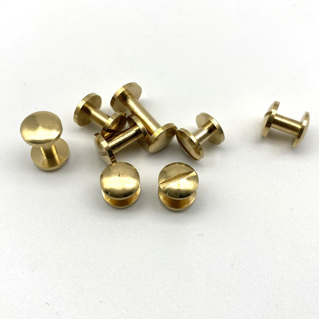 Arc Shape Brass Chicago Rivets 10x (4-15mm) Leather Craft Screw