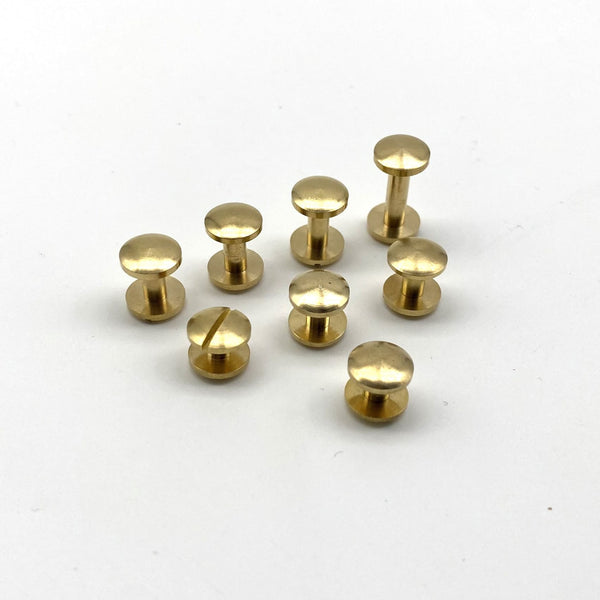Arc Shape Brass Chicago Rivets 10x (4-15mm) Leather Craft Screw Post Button