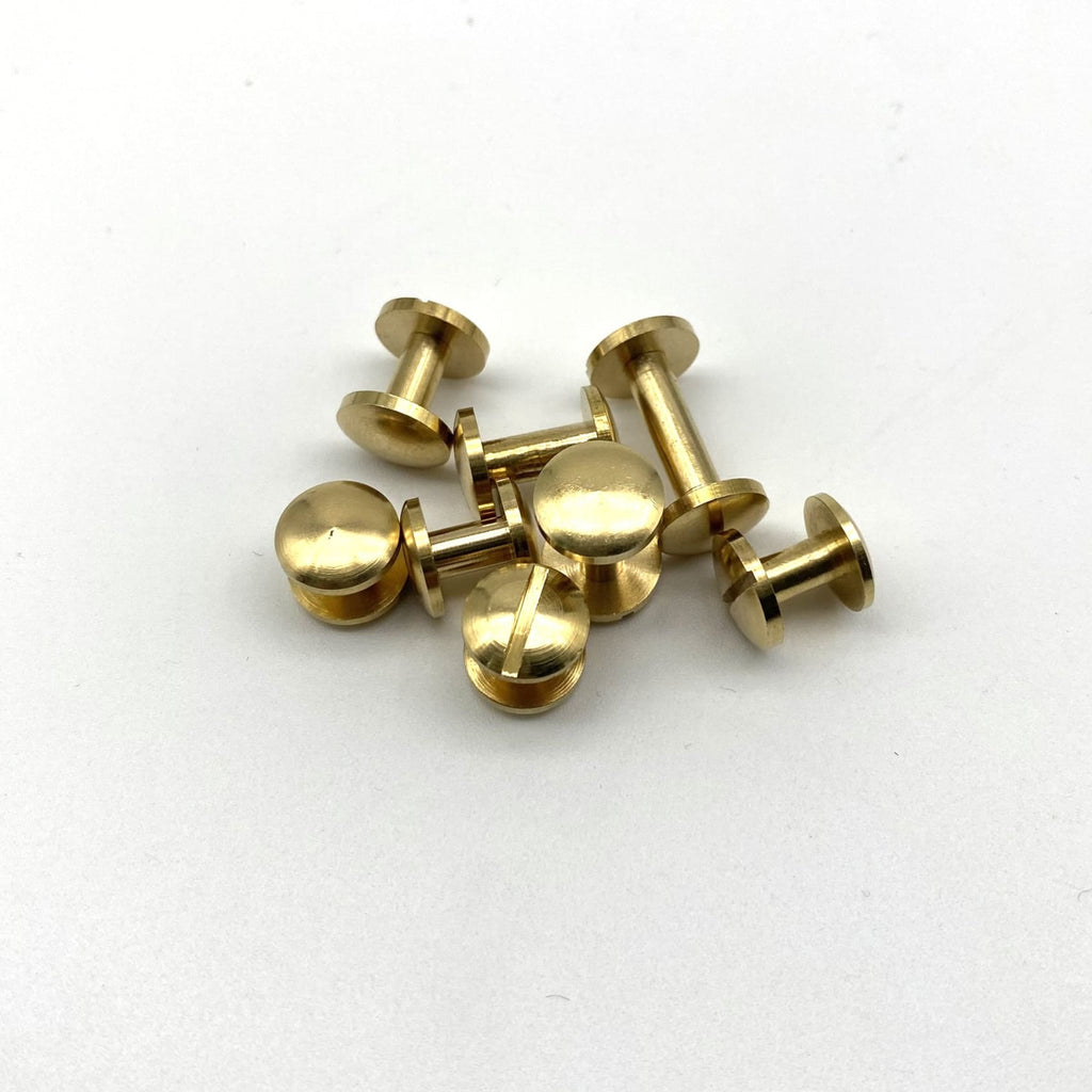 Chicago Pin Rivet Arc Shape Brass Chicago Rivets 10x (4-15mm) Leather Craft Screw Post B ...
