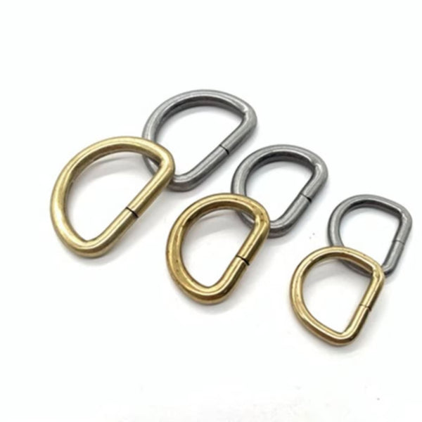 Bag Hardware Metal D Ring Leash D Loop Leather Strap Slider Lanyard Adjuster Old Silver/Bronze - O-rings D-rings