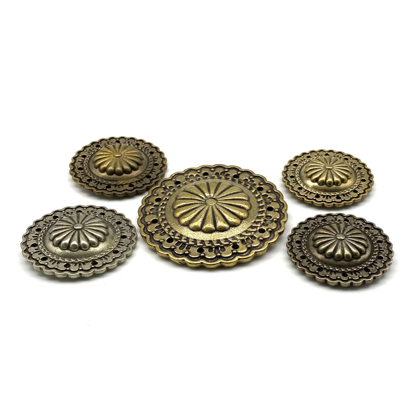 Western Cowboy Craft Studs 30 Antique Brass Bohemian Flower Stud Rivets ...