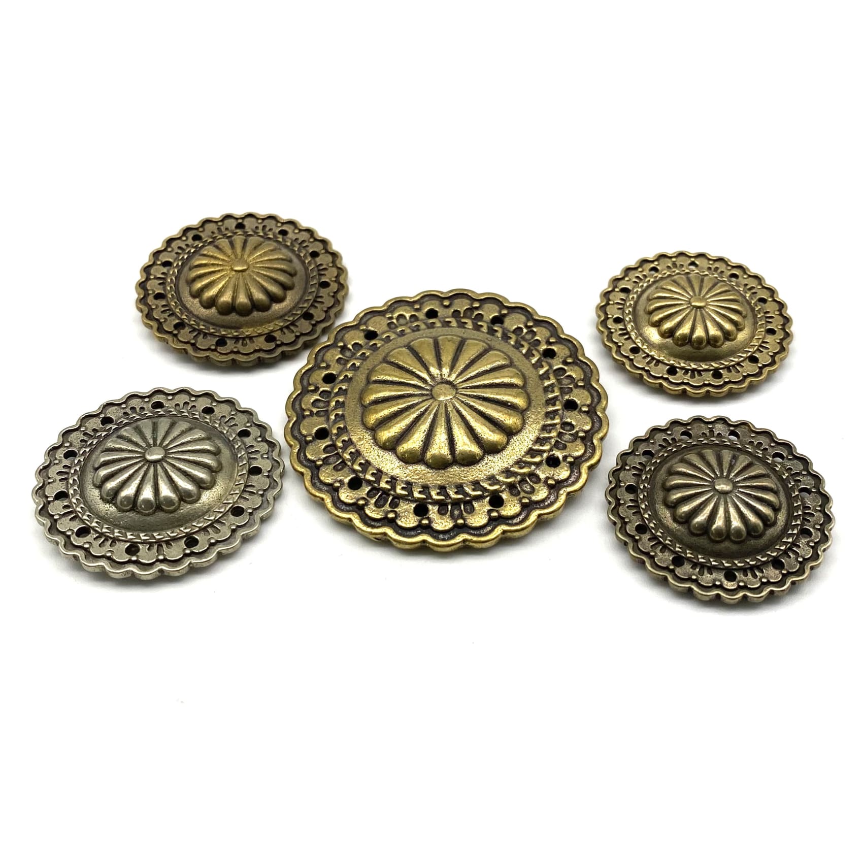Brass Conchos Screw Back Vintage Brass Rivets Western Saddle Tack  Embellishment Buttons Leather Crafting Accessory 