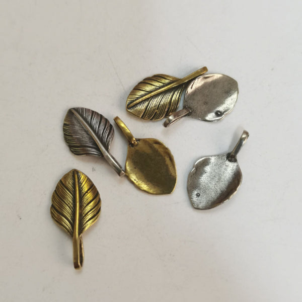 Brass Charm Feathers Decoration Accessories Jewelry Finding Necklace Making #Sales - Pendants