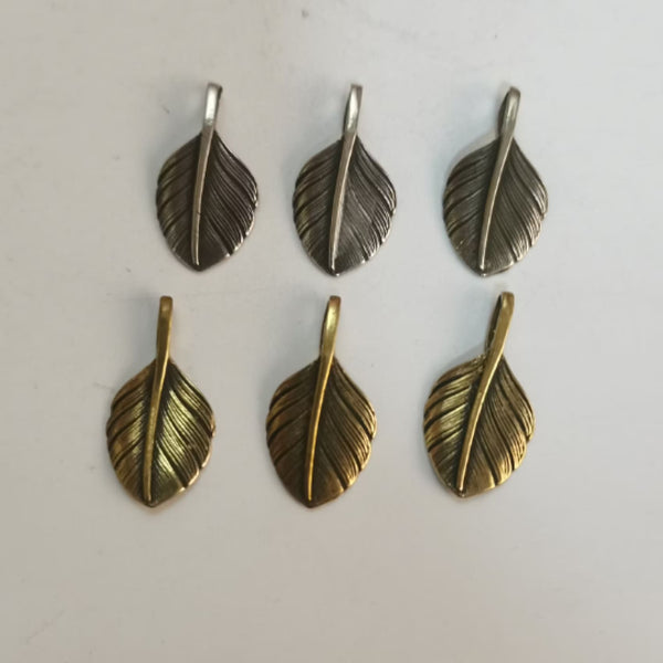 Brass Charm Feathers Decoration Accessories Jewelry Finding Necklace Making #Sales - Pendants