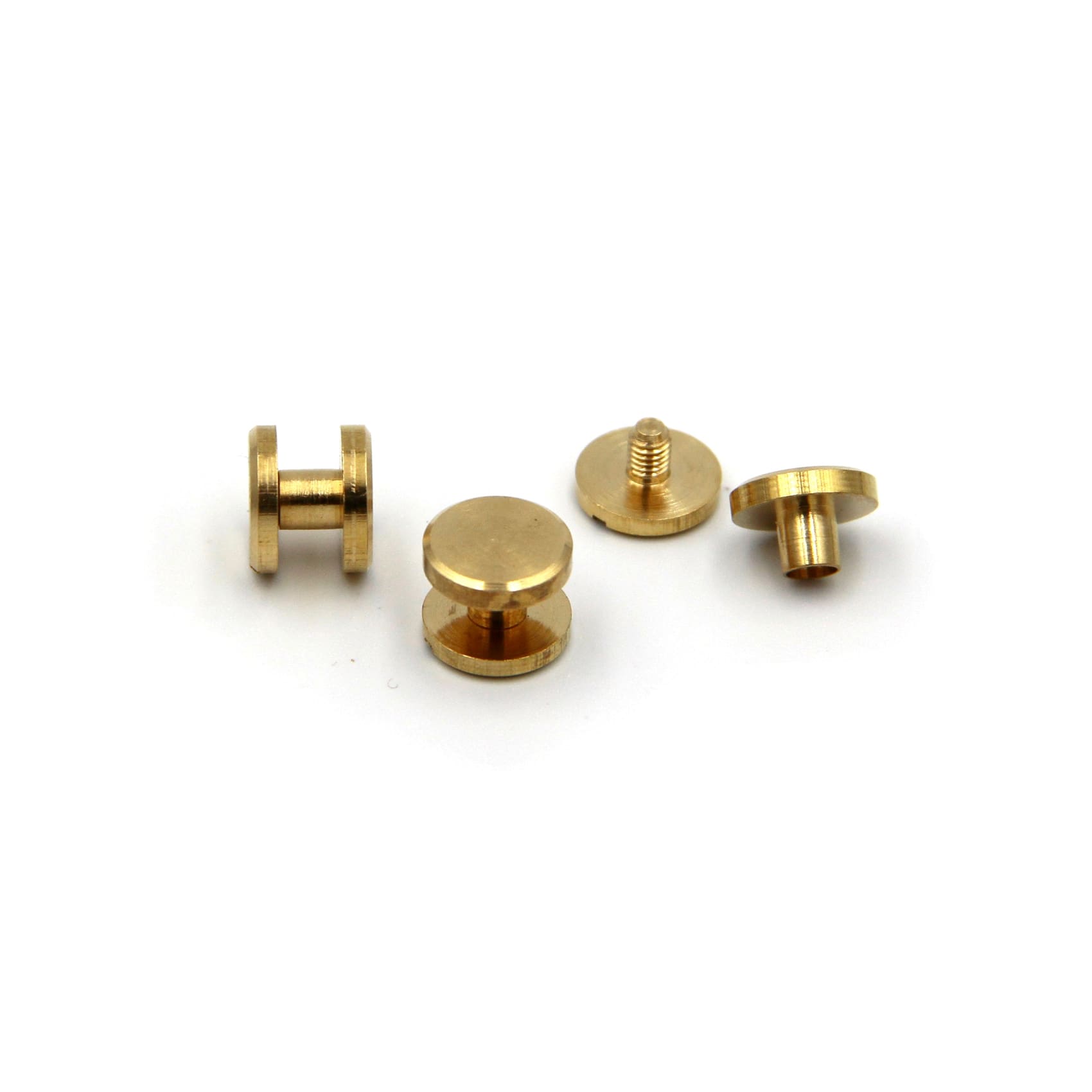 Brass Chicago Screw 10x4x4mm Leather Belt&Bag Fastener Rivets - Gold / 1pcs - Concho