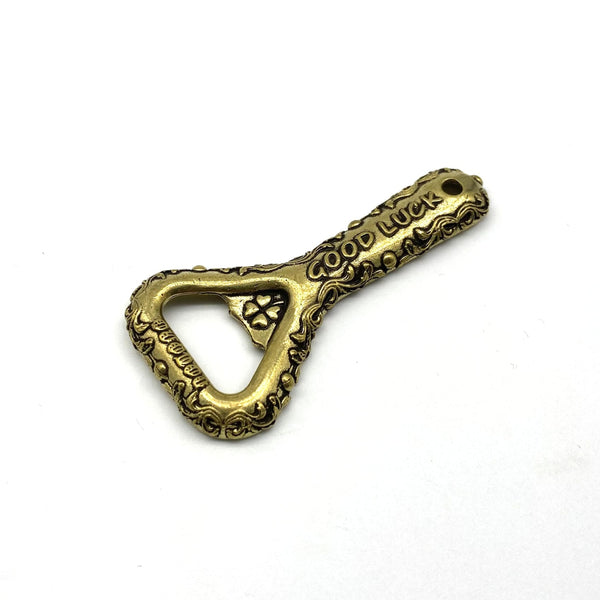 Brass Good Luck Corkscrew Beer Bottle Opener - Bottle Openers