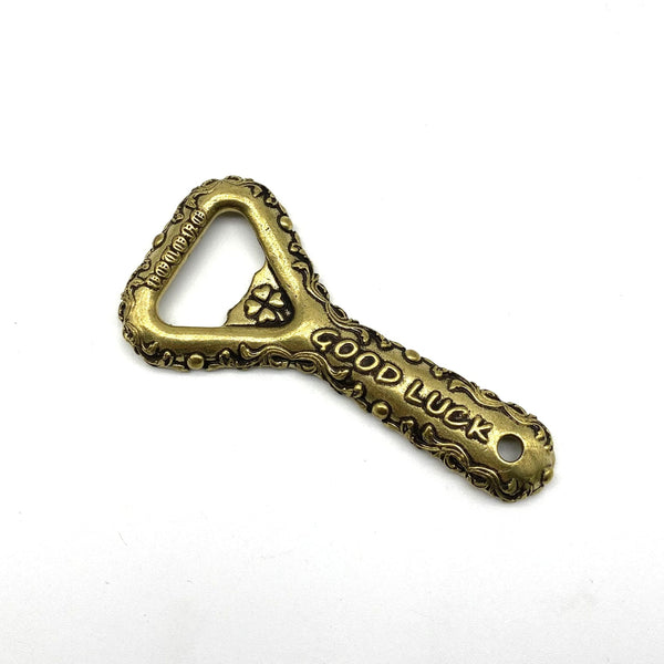 Brass Good Luck Corkscrew Beer Bottle Opener - Bottle Openers