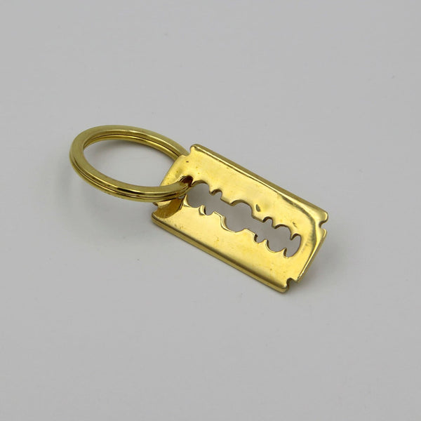 Brass Razor Blade Keychain Charm