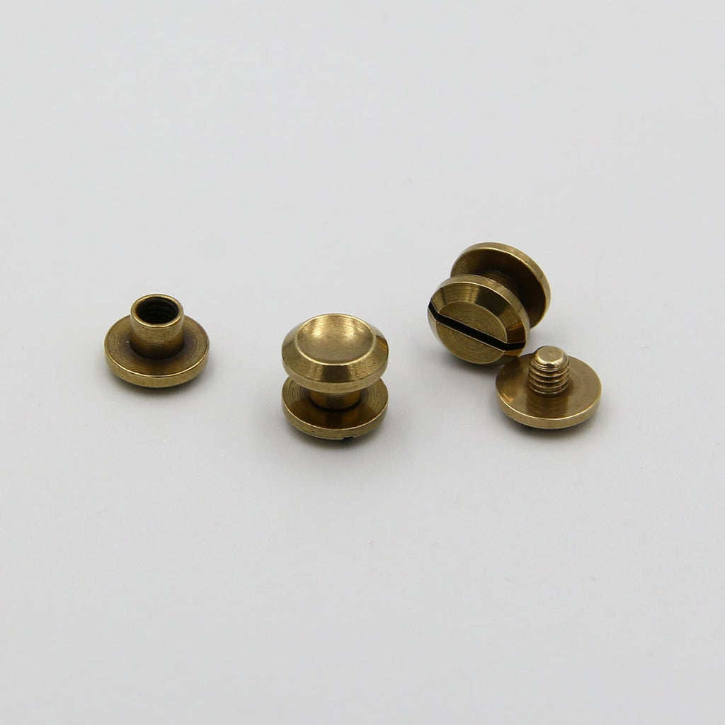 10 Pairs Brass Chicago Screws Posts Belt Button for Leather Bookbinding  Crafts