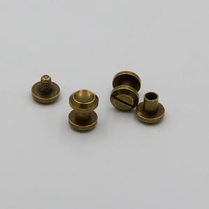 Bronze Chicago Screw Button Concave Cap Leather Craft Rivets Purse Wallet Belt Fastener Studs 4/5/6/8/10mm - Screw Posts