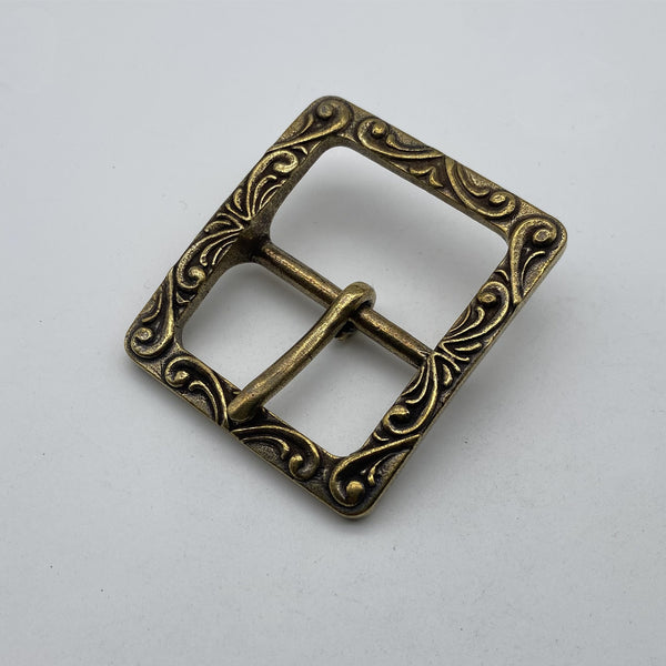 Brass Floral Buckle Tang Style Leather Belt Buckle Bag Fastener Hardwares