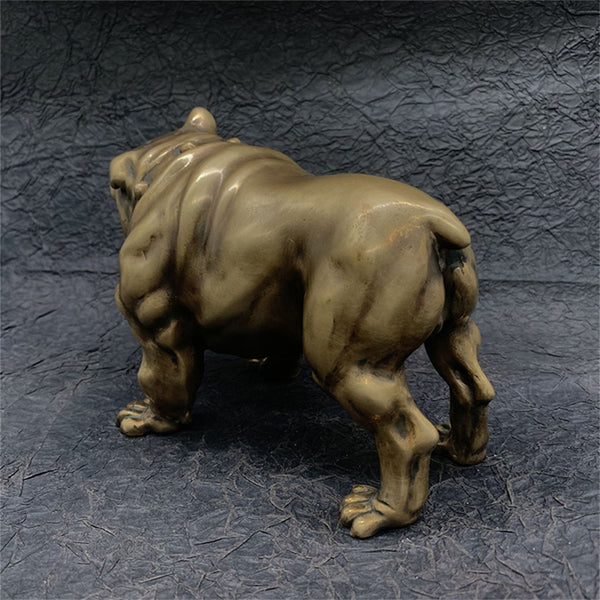 Bulldog Figurine Brass Ornament Knick Knack House Office Sculpture 1.6kg