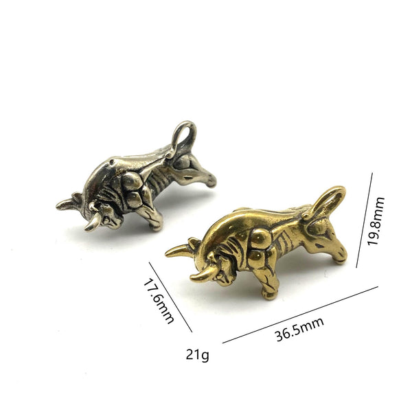 Brass Bull Keyring,Bull Pendant Keychain,Gift For Kids