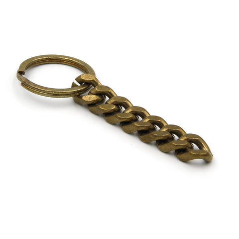 Chain Type Key Ring, Brass Curb Chain 9mm Keychain Extension