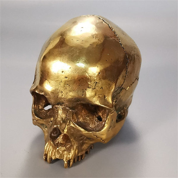 Club Music Bar Decor Skull Ornament,Handmade Copper Gothic Art Skull Head Sculpture,Home Decoration Gifts