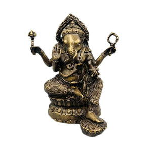 Copper Elephant Statue Sculpture Sandstone Ganesha Buddha Handmade Figurine,Brass Gifts Handmade,Restaurant Idol,Ganesha Buddha - Brass