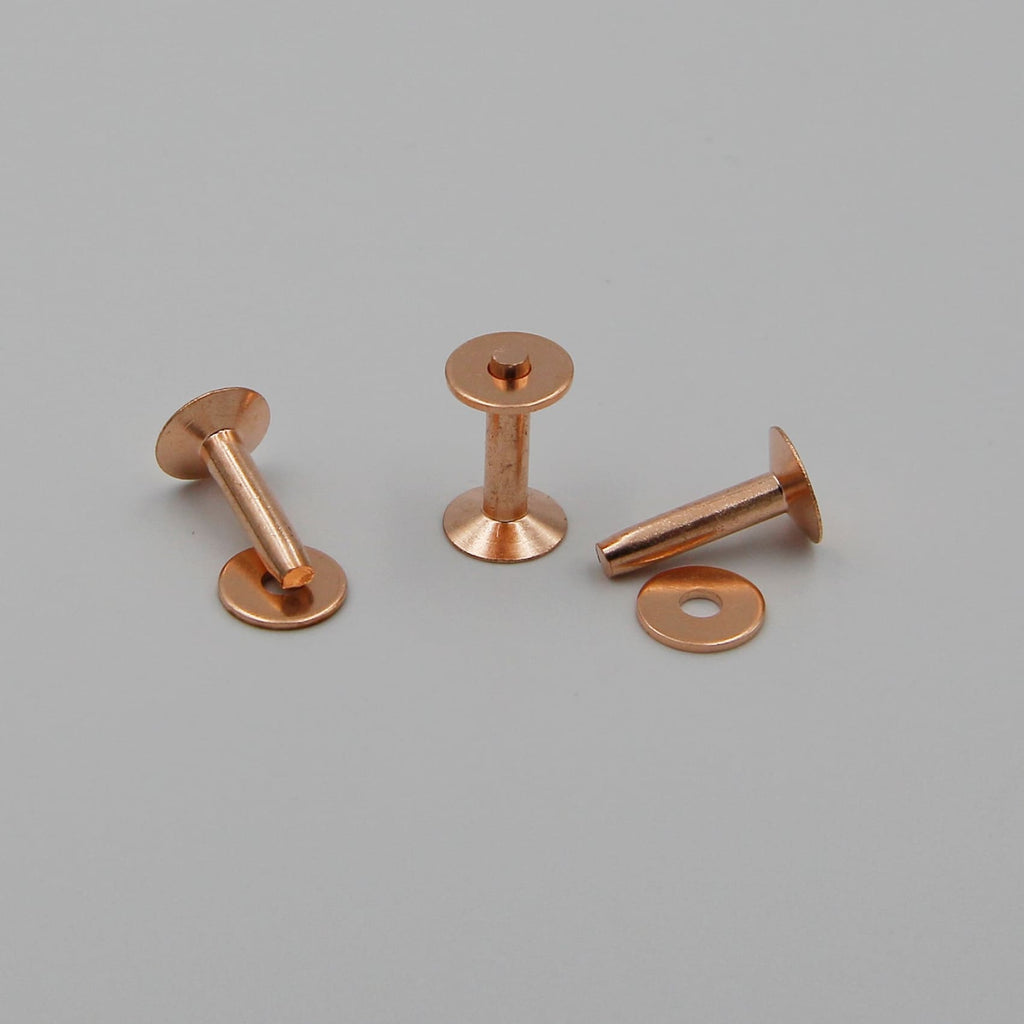 Leather Copper Rivet 120 Sets Book Binding Screw 9x8mm Uniform