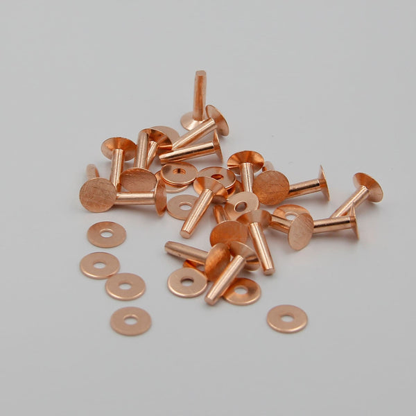 Copper Rivets&Burrs,Leather Fasterner Rivet,Wood Work Binding Rivet 3x21mm - Rivets