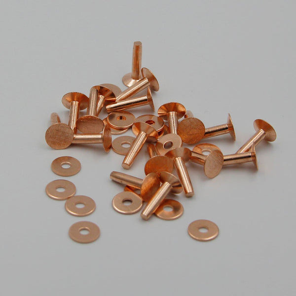 Copper Rivets&Burrs,Leather Fasterner Rivet,Wood Work Binding Rivet 3x21mm - Rivets