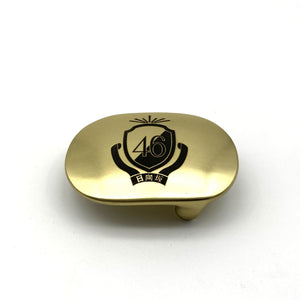 Custom Logo Oval Plain Brass Belt Buckle Leather Craft Belt Fastener - Belt Buckles