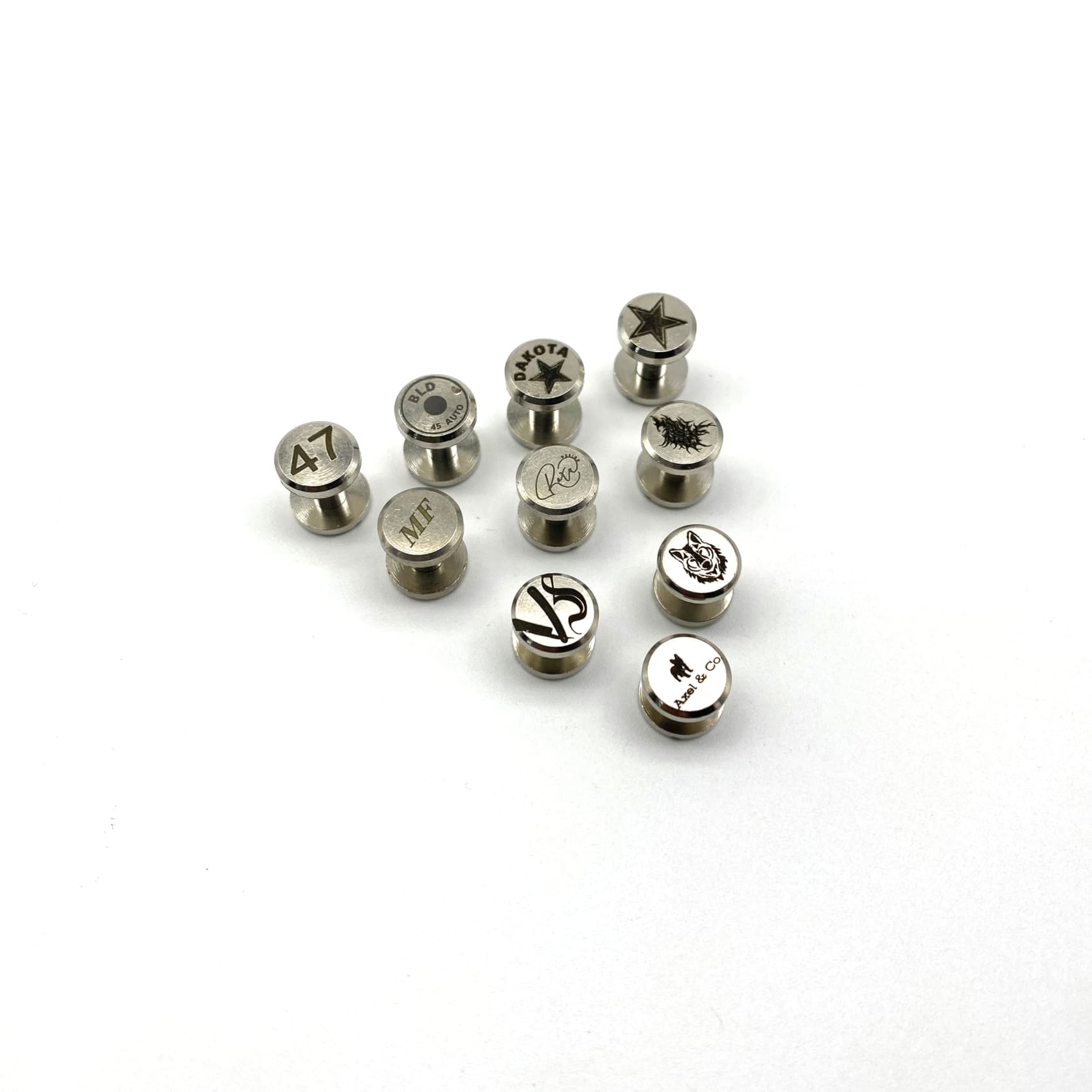 Custom Logo&Text Leather Screw Rivets Silver Chicago Rivets – Metal Field  Shop