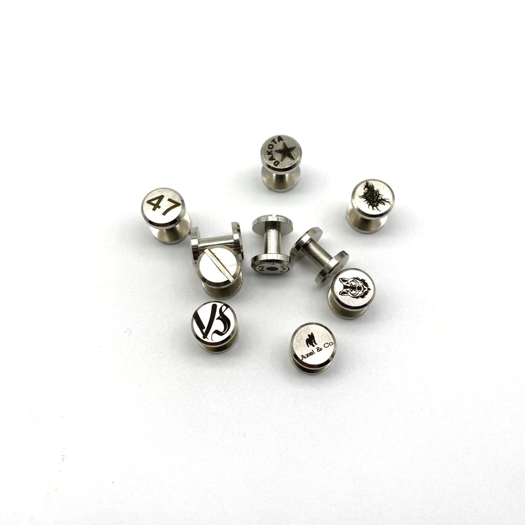 Custom Logo&Text Leather Screw Rivets Silver Chicago Rivets